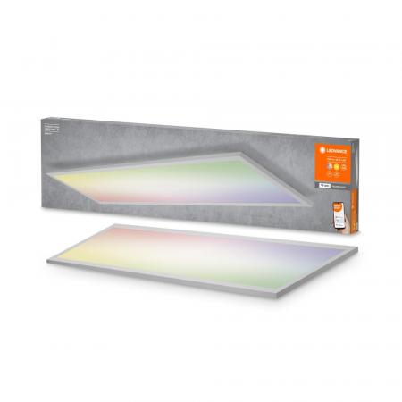 Flaches LEDVANCE SMART+ WiFi Planon Plus Multicolor RGBW LED Panel Aluminium 120x30cm